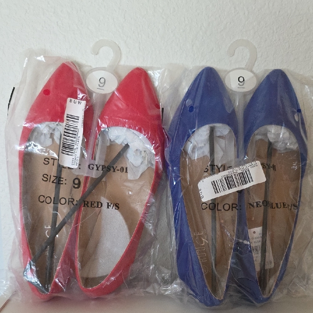 Rouge! Vibrant Red and Blue Flats